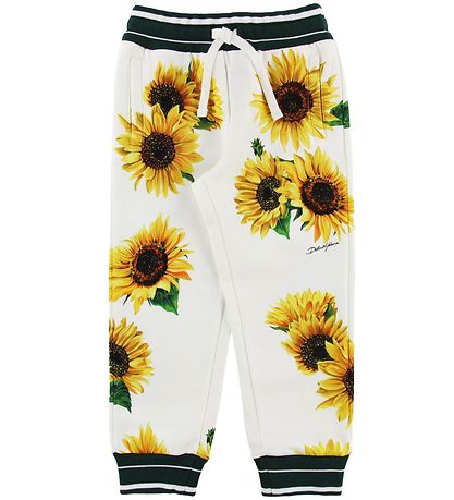 Dolce & Gabbana Sweatpants - Sunflower - Hvid/Mørke Grøn