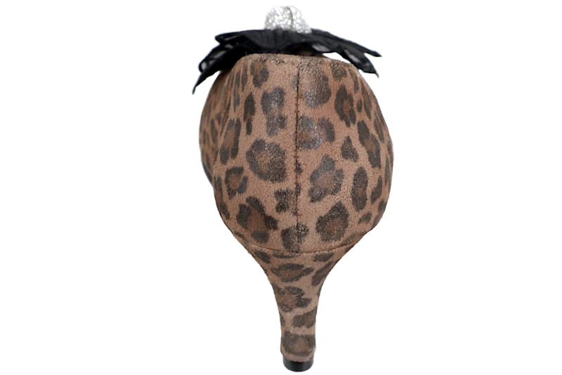 COPENHAGEN SHOES CATLEEN STILET I OLIERET SKIND MED LEOPARDPRINT