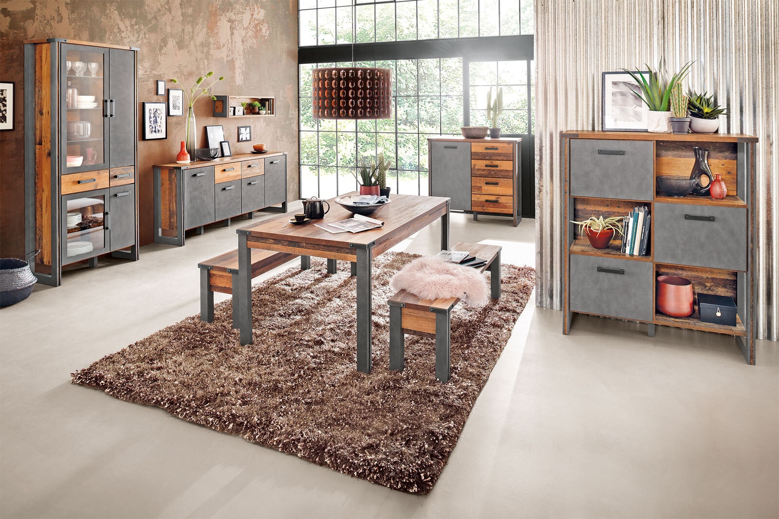 Esstisch Prime Grau/Braun 160 x 77 x 90 cm