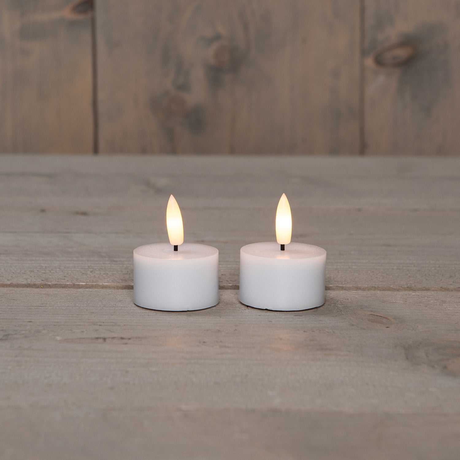 Anna's Collection LED waxinelicht met timer wit D 4 H 5 cm 2 stuks
