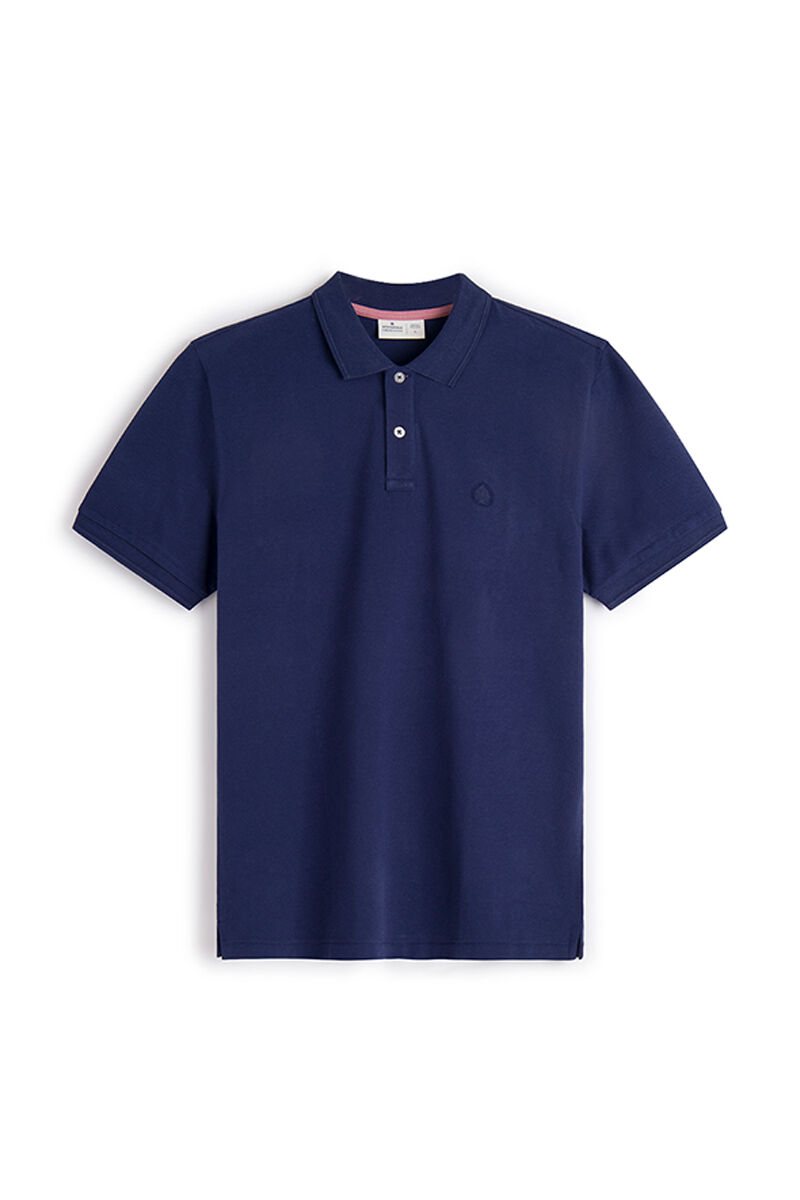 Polo piqué básico slim - azul médio