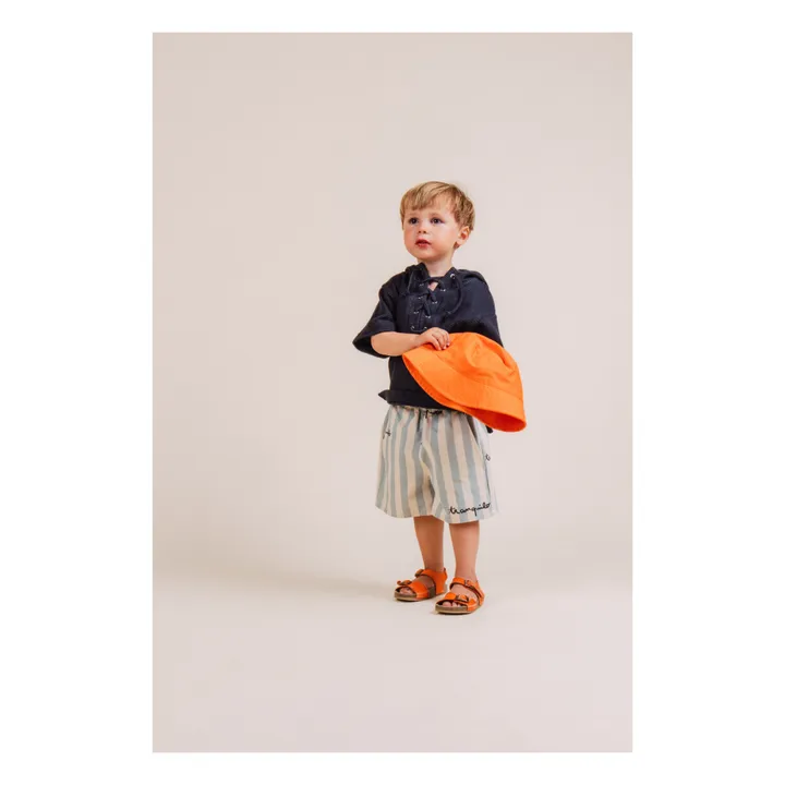 Bonnie & The Gang Short Denim Leo Rayé Coton Bio | Ecru