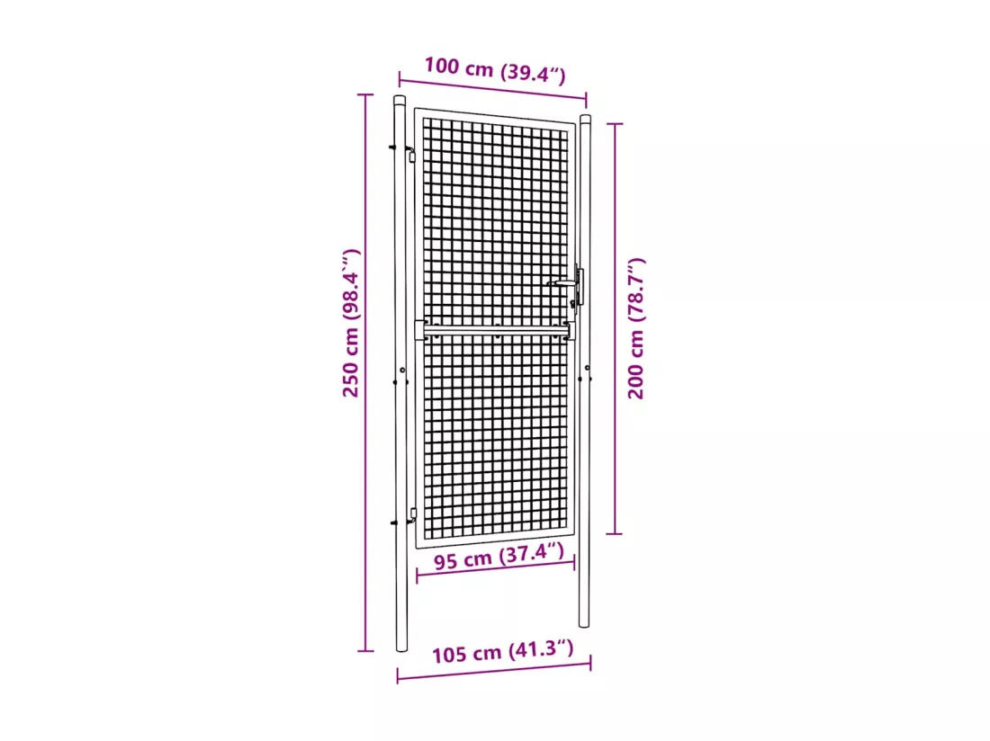 Portail de cl?ture acier 100x200 cm vert