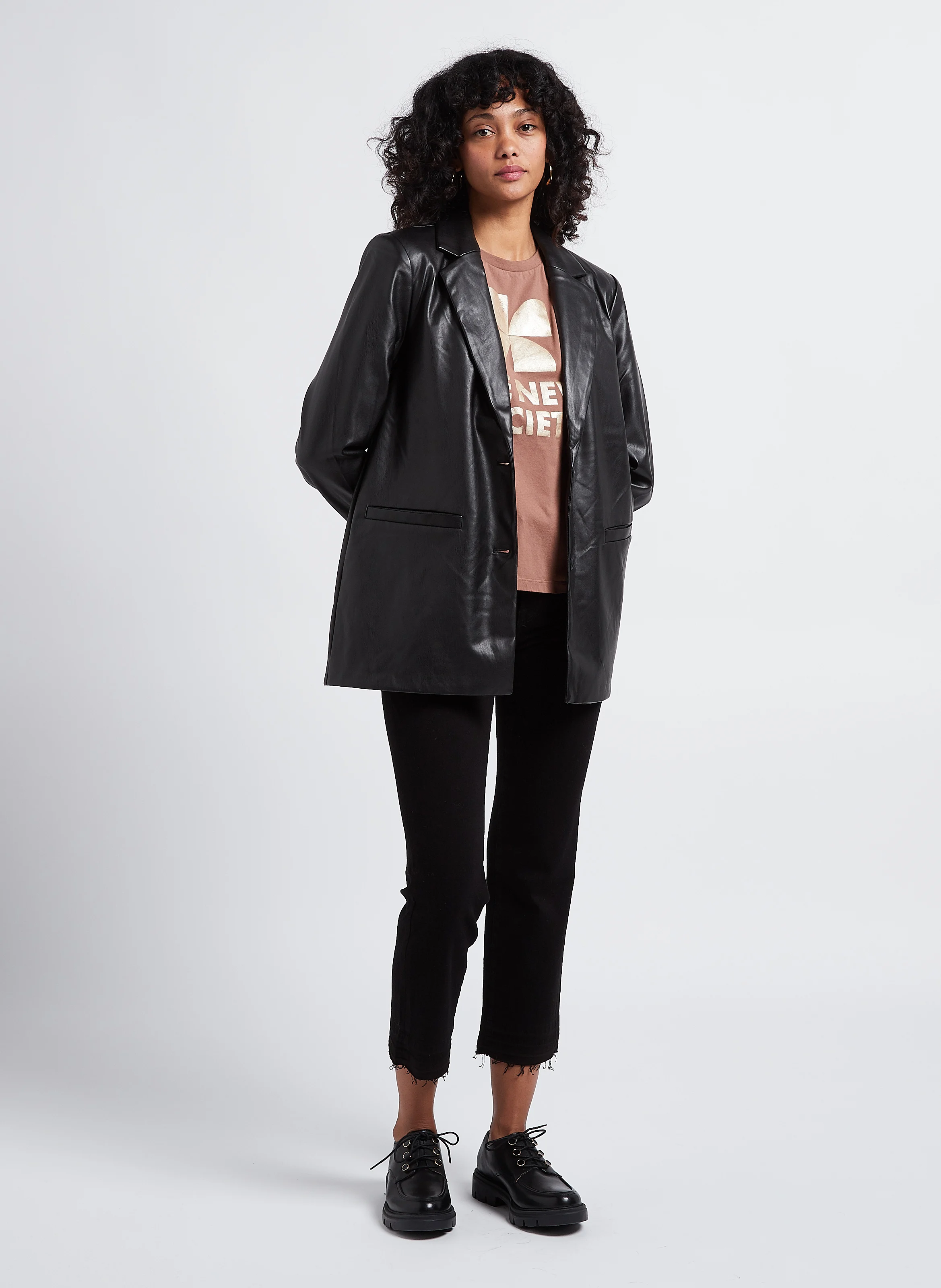 NILLE - Blazer droit col tailleur| Noir
