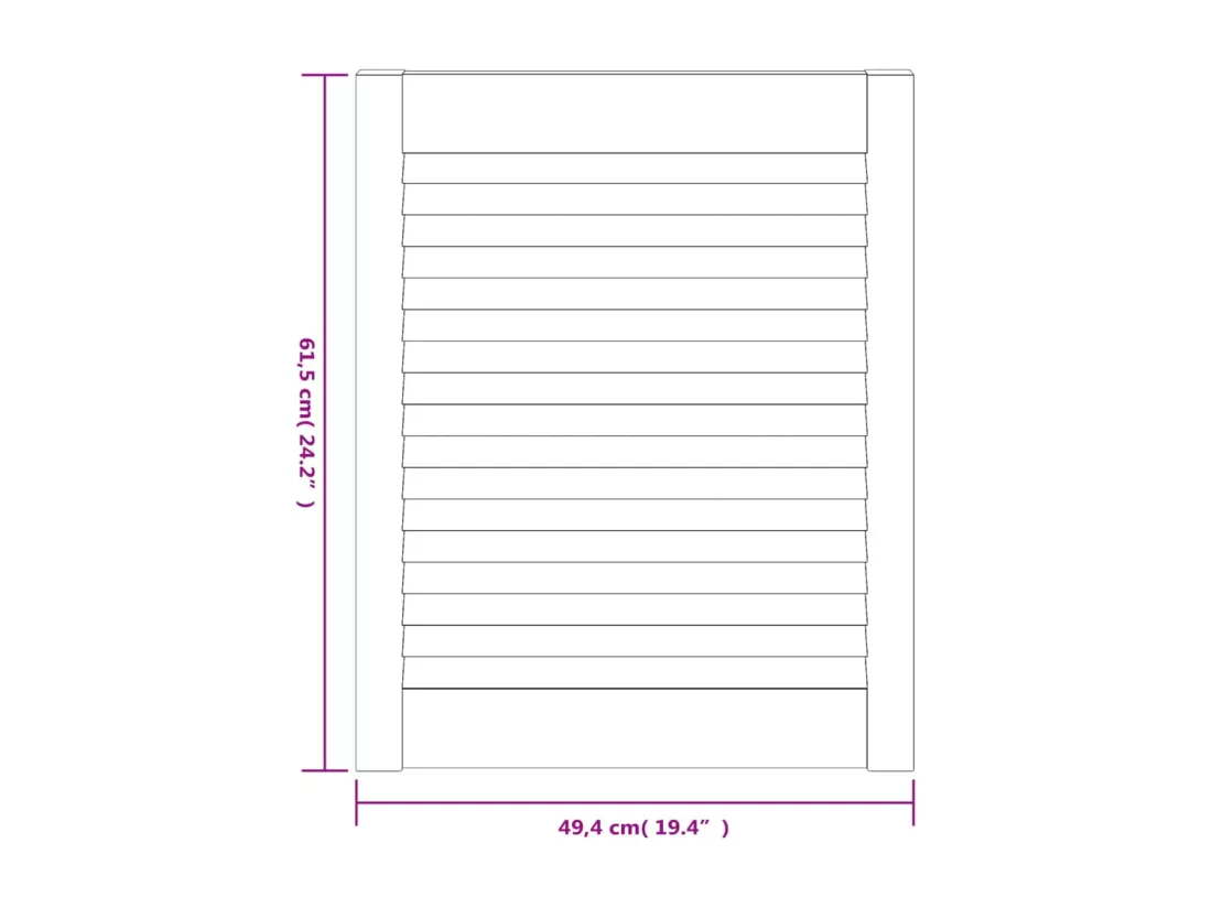 Portes d'armoire à persiennes 4pcs blanc 61,5x49,4cm pin massif