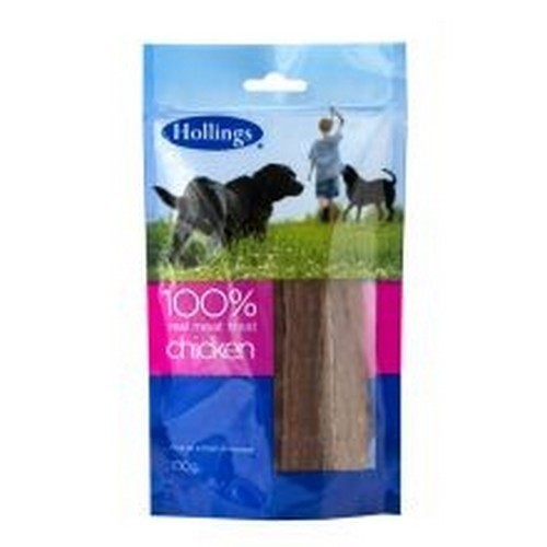 Petisco natural de frango para cães, sabor natural.
