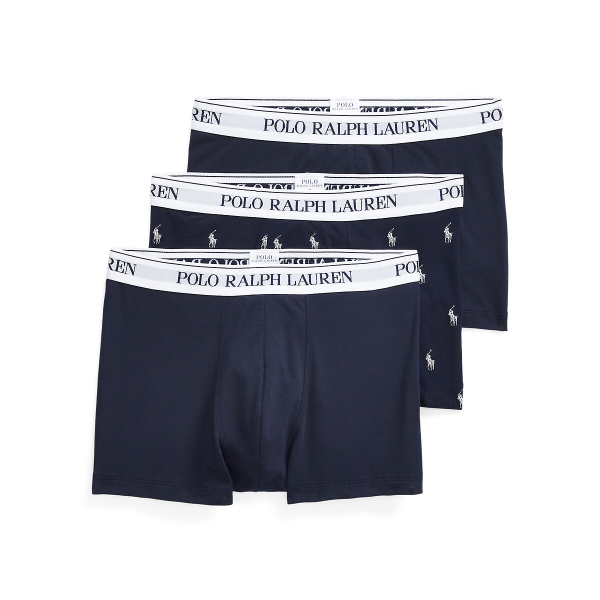 POLO RALPH LAUREN<br>Conjunto de 3 cuecas boxer clássicas em algodão elástico