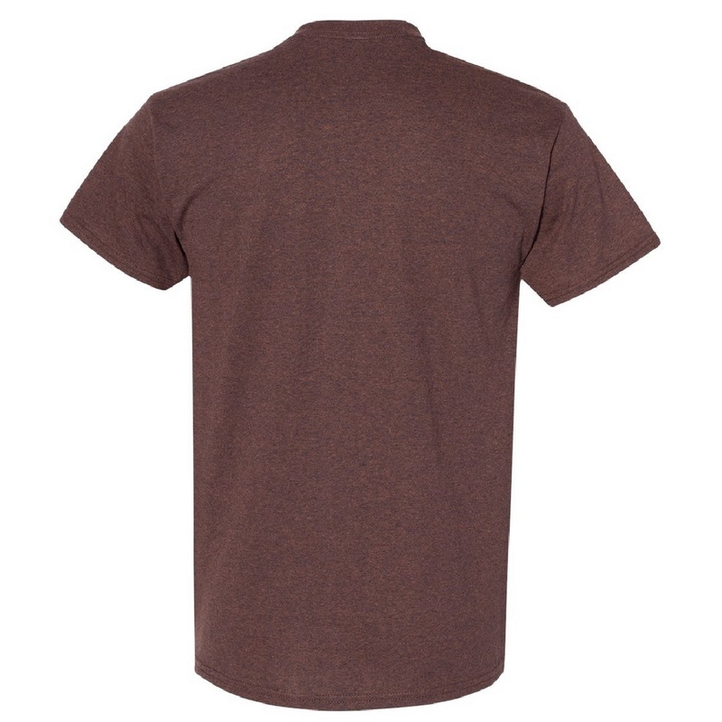 Camiseta básica de manga curta Gildan Heavy Cotton, 100% algodão grosso.