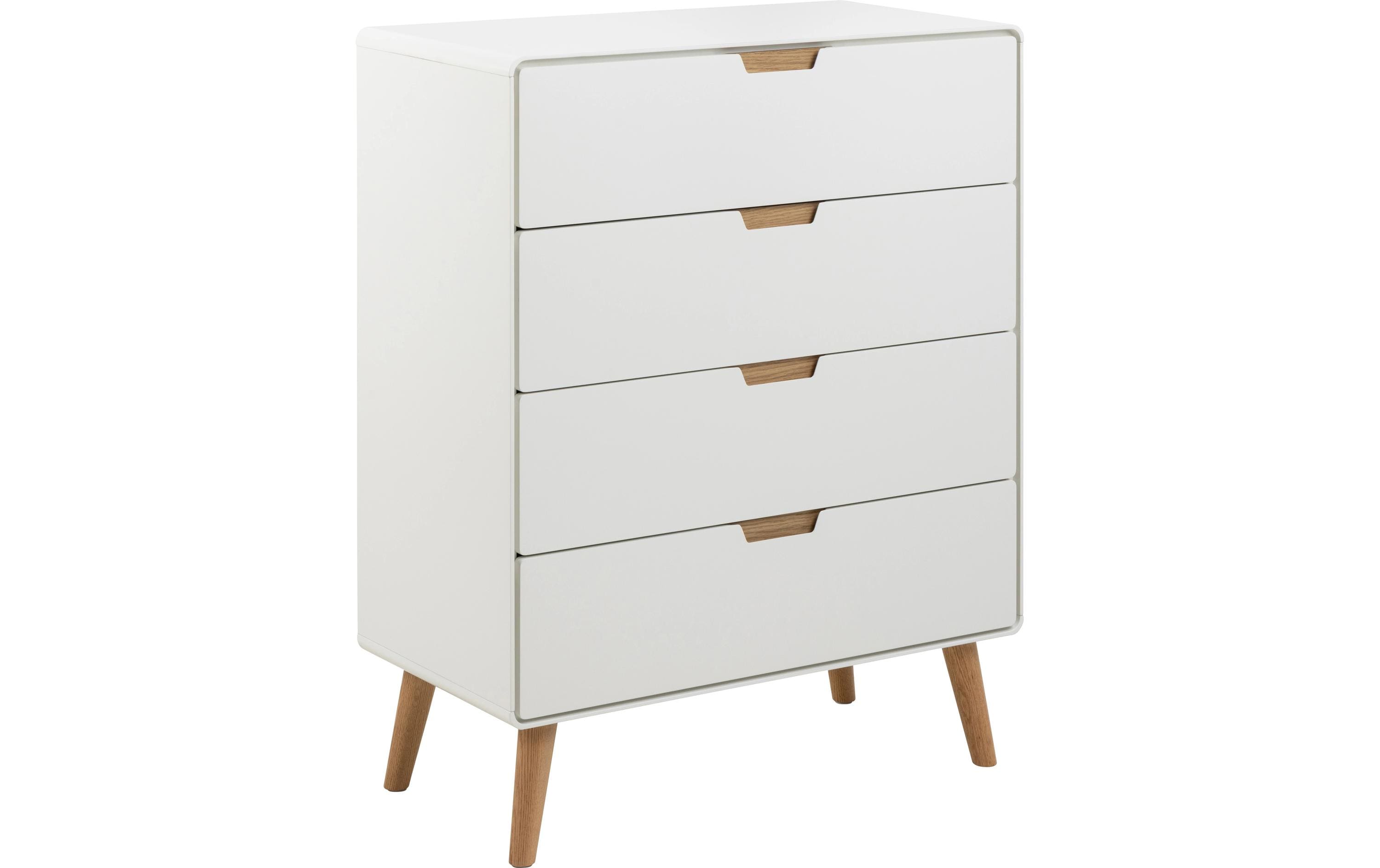 Kommode Lowell 80 x 100 cm, Weiss<br>Geräumige Kommode mit viel Stauraum