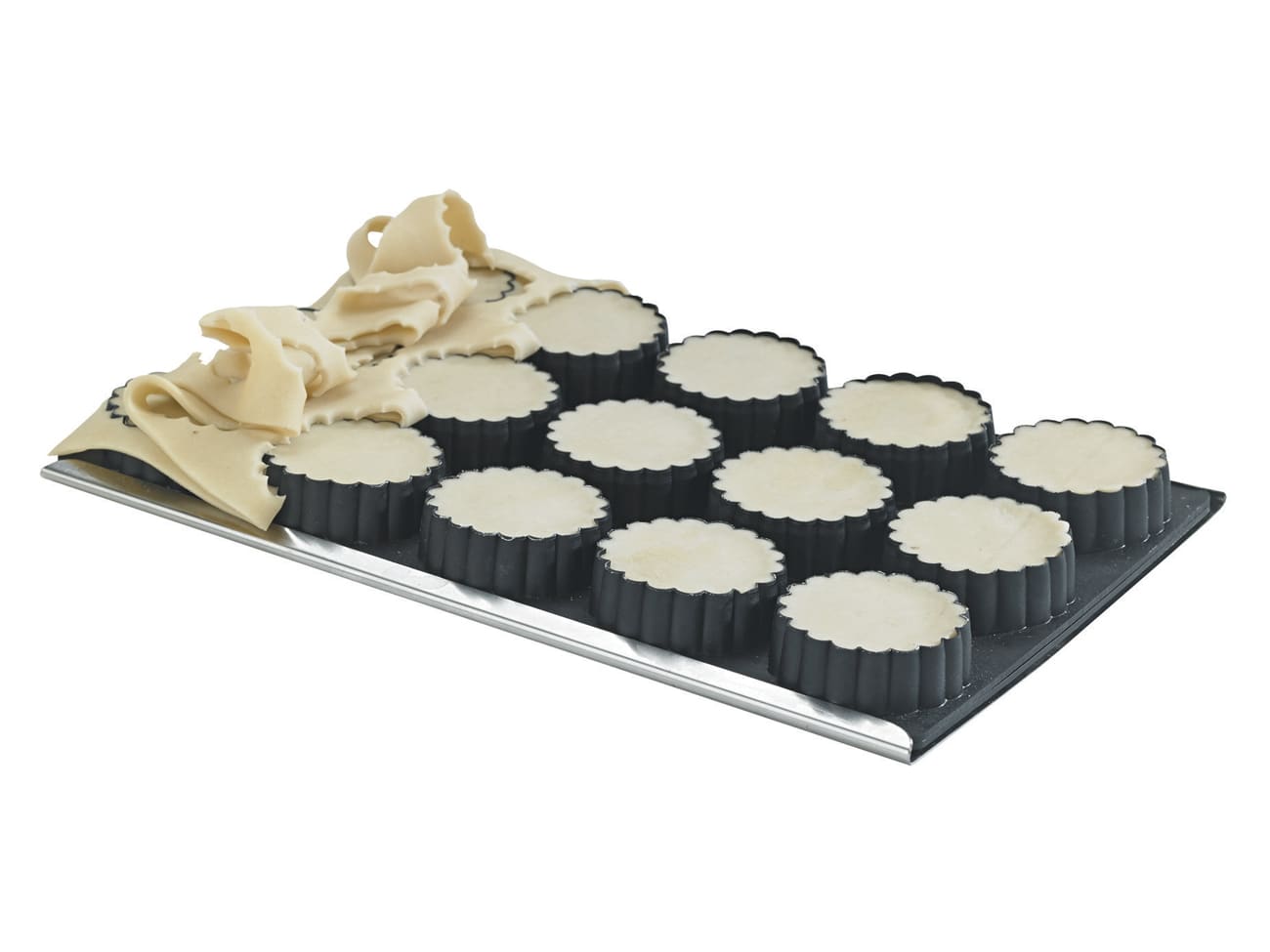 Moule Kali - 15 tartelettes carrées cannelées - Mallard Ferrière