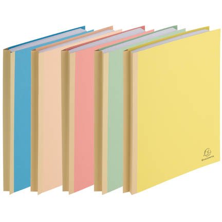 Chemise dossier à soufflet carte Exacompta dos toilé 24 x 32 cm couleur - Paquet de 25