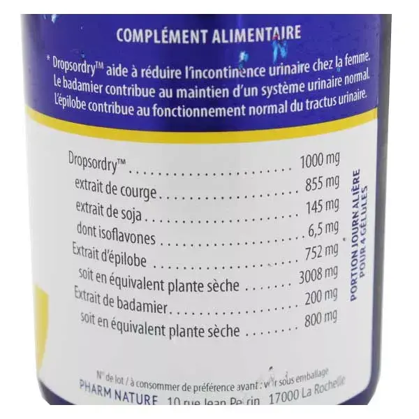Pharm Nature Micronutrition Uridry Fuites Urinaires 60 gélules