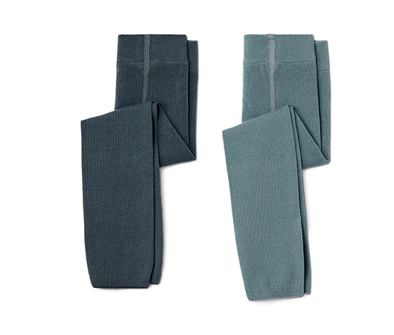 2 Kleinkinder-Strickleggings, uni