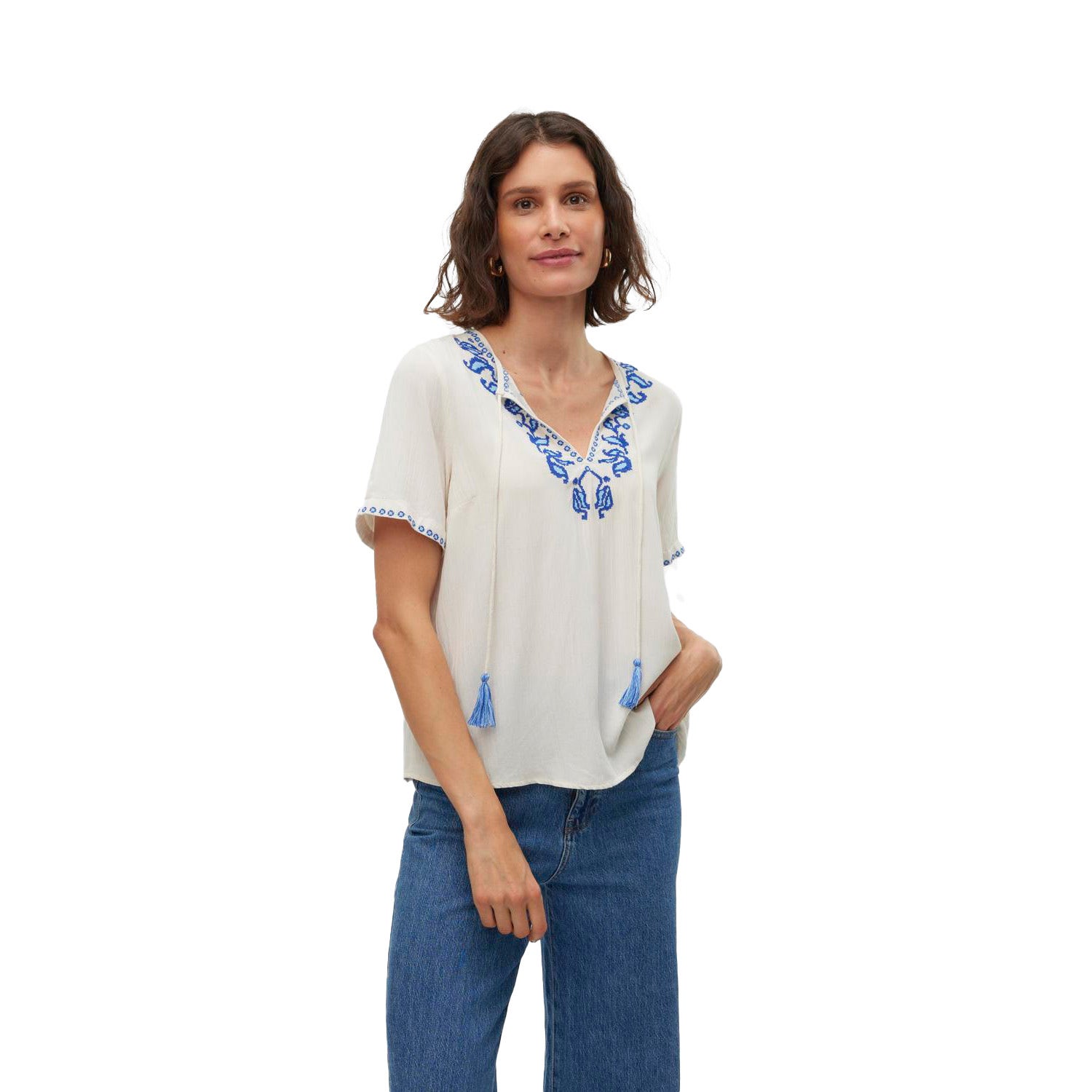 Vero Moda  Svella Short Sleeve V-Neck Top
