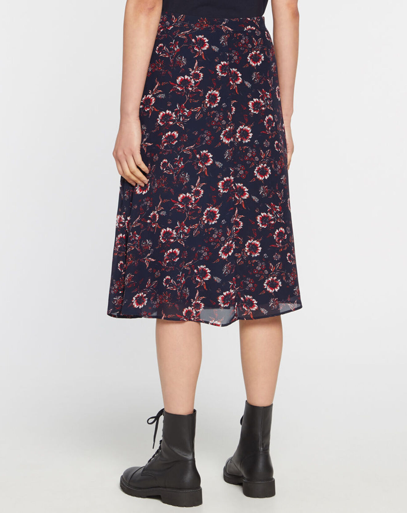 Tommy Hilfiger Jupe midi Theme à fleurs bleu/rouge