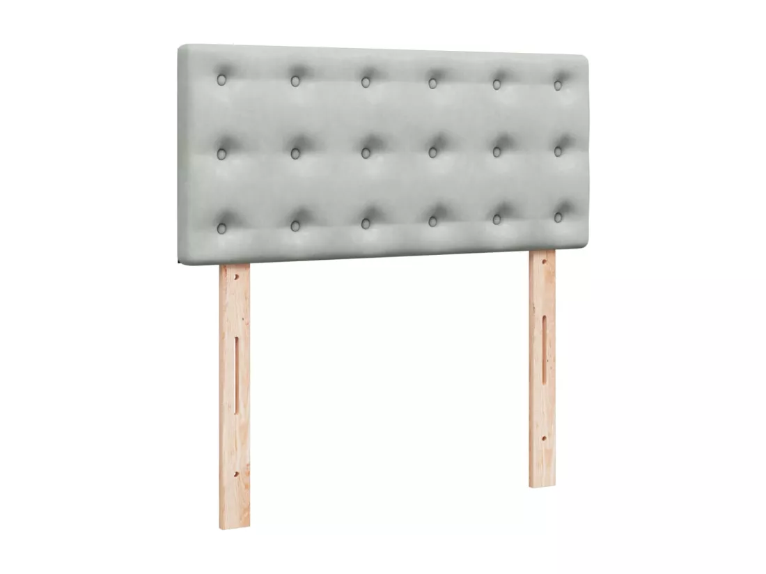 Sommier à lattes de lit et matelas Gris clair 90x190 cm Velours