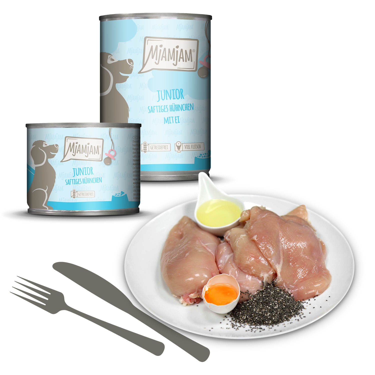 Junior saftiges Hühnchen mit Ei