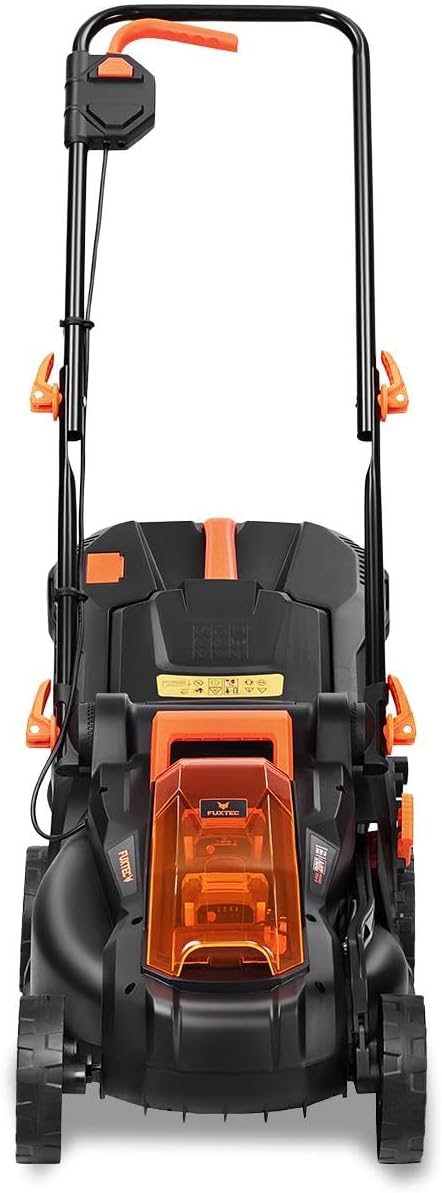 FUXTEC Akku Garten-Set – 20V Akku Rasentrimmer und 33cm Rasenmäher 40V (2x20V) inklusive 3X 2Ah Li-Ion Akkus & Doppelladegerät – Trimer Schnittbreite 25cm – Rasenmäher mit Schnitthöheneinstellung