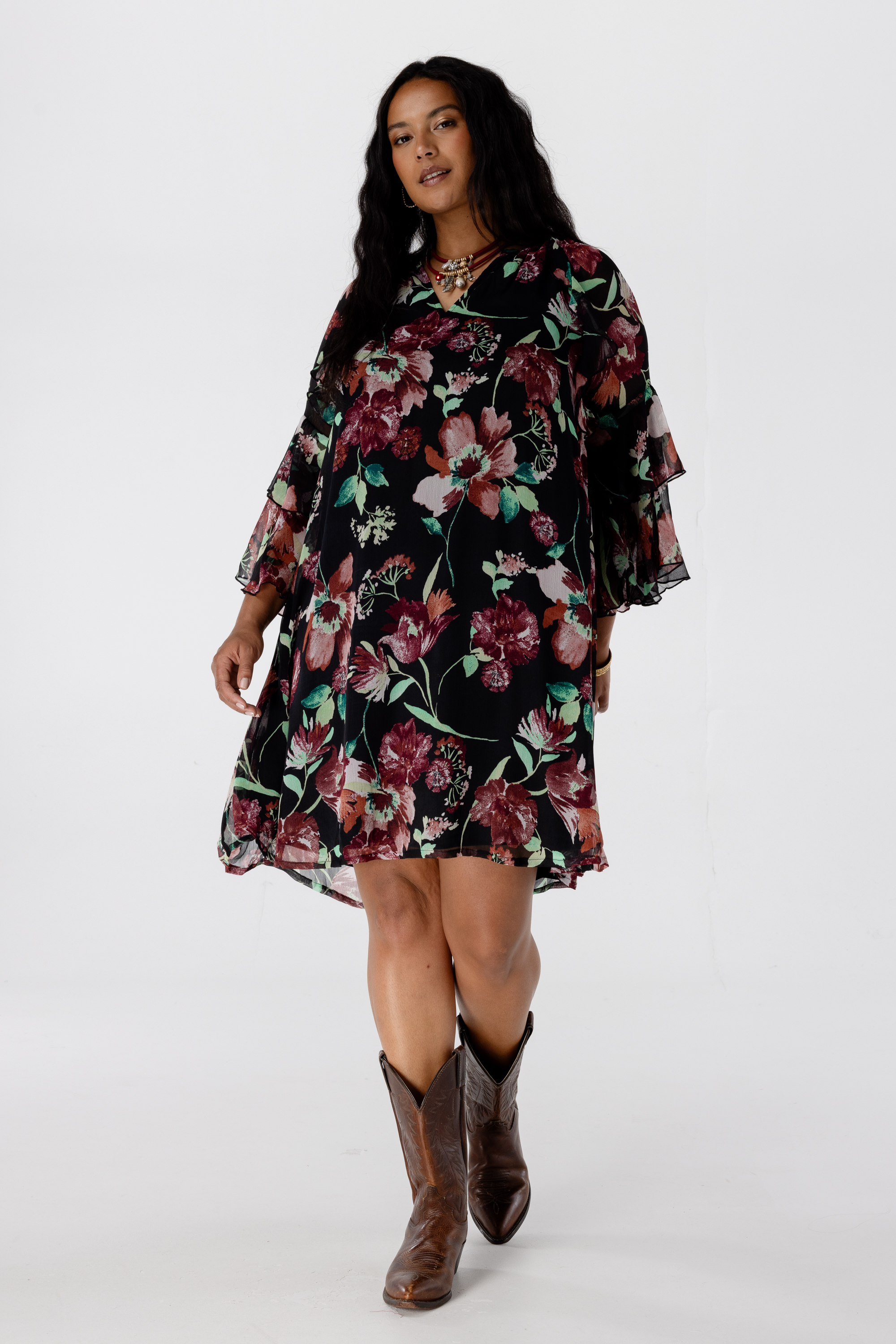 Jurk met print Multi Grey/ Black