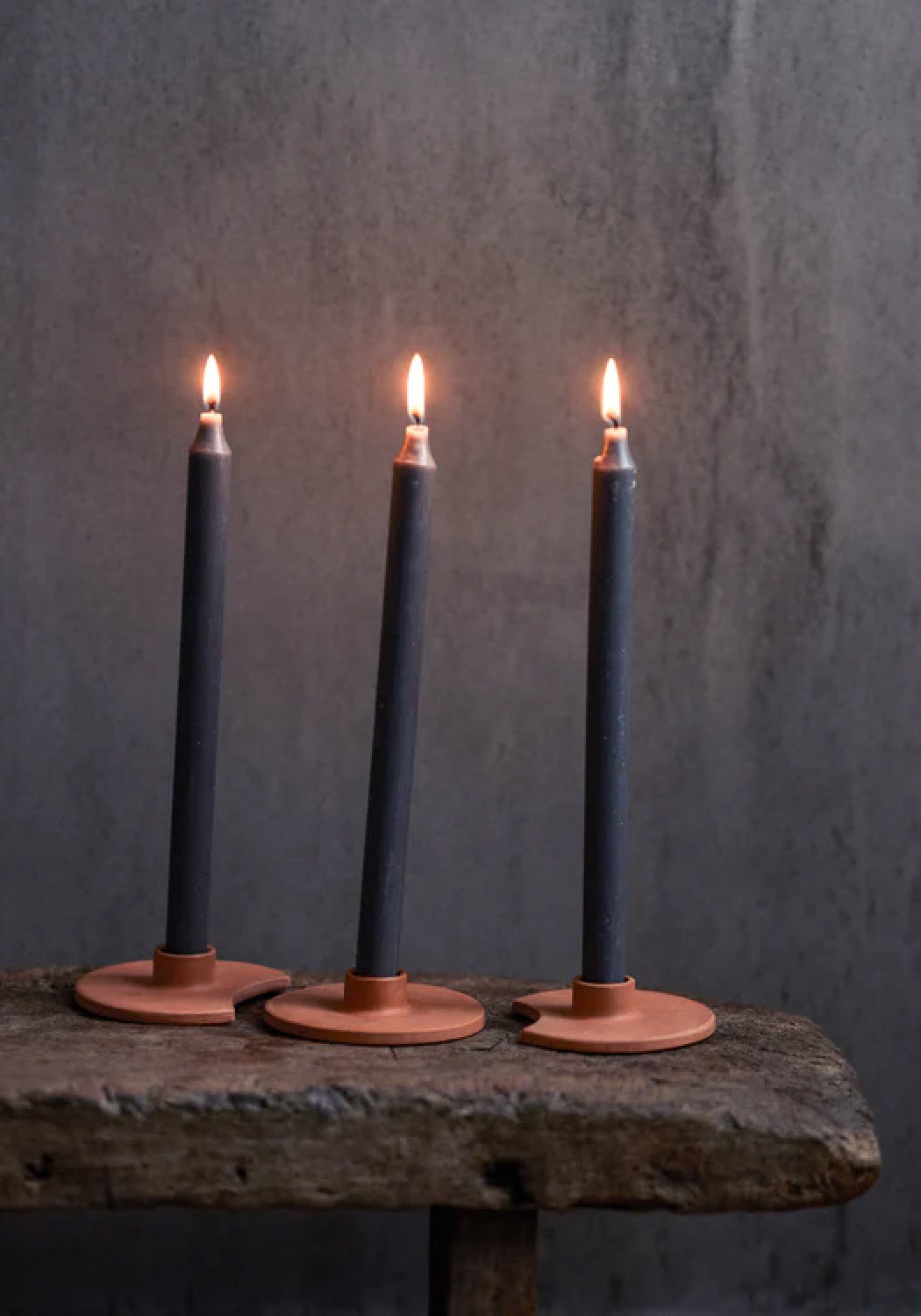 Onomao Kerzenständer Luz Halb Terrakotta