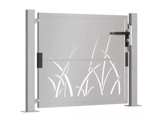 Portail de jardin 105x80 cm acier corten conception d'herbe