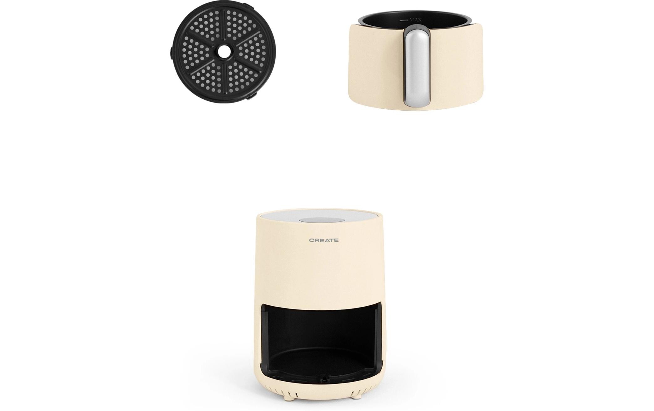 Heissluft-Fritteuse Air Fryer Creme 1.5 lKompakter Air Fryer für fettarmes Frittieren und Backen
