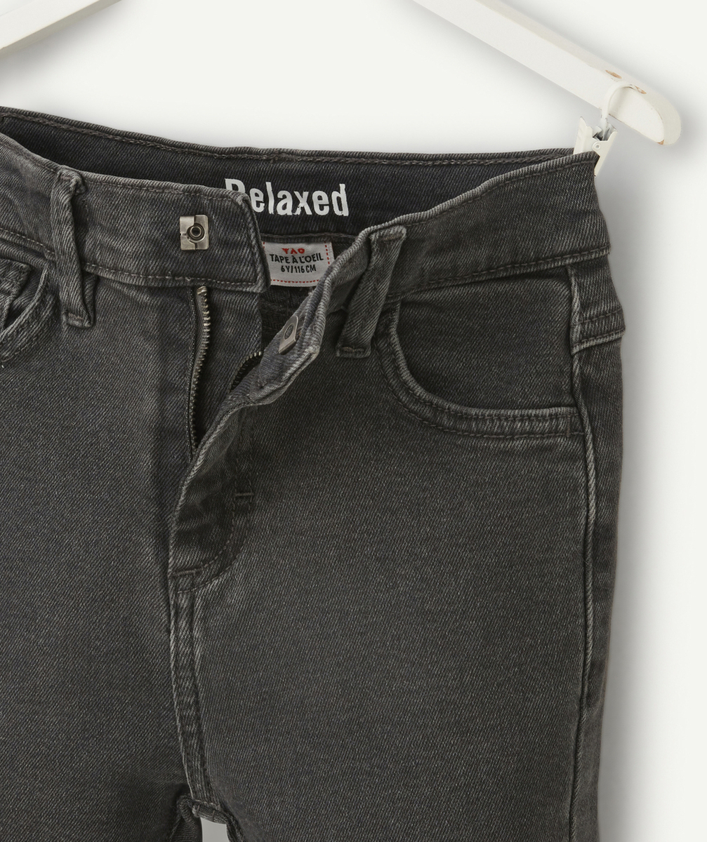 JEAN RELAXED GARÇON EN DENIM GRIS FONCÉ LESS WATER