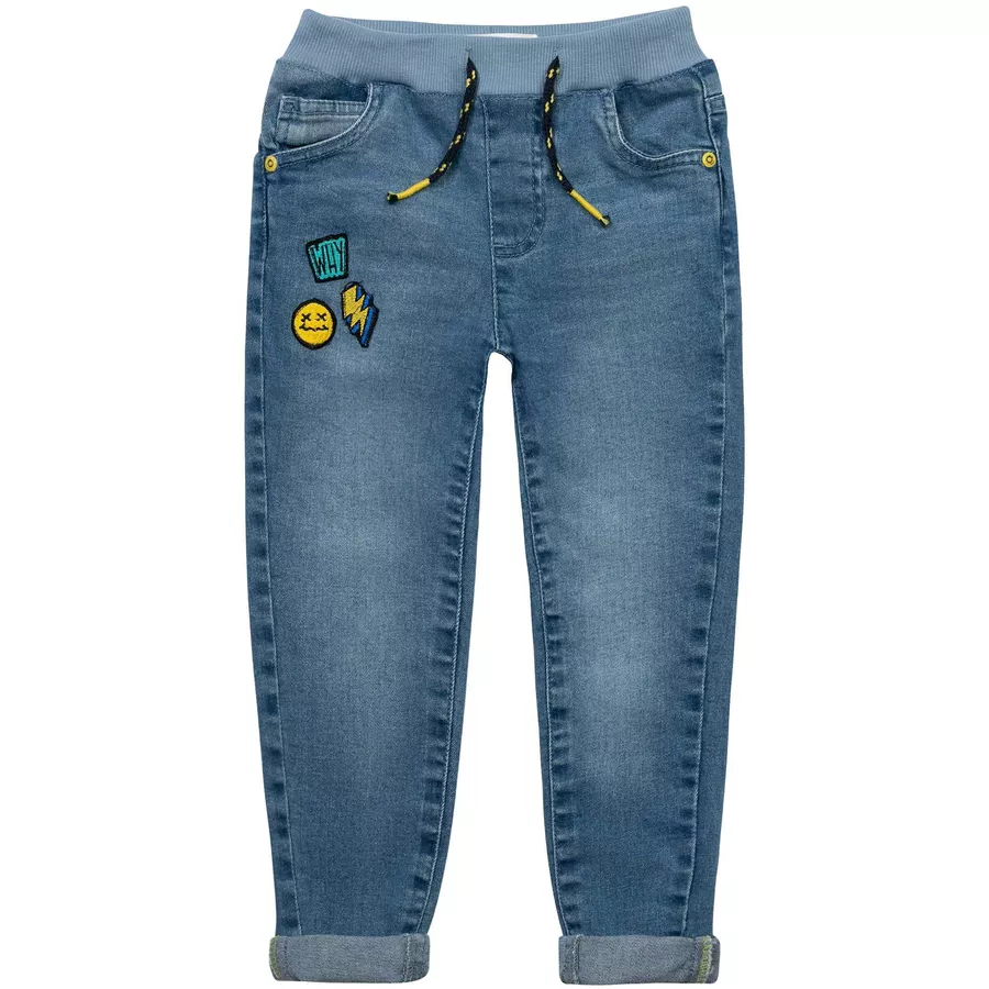MINOTI Jeanshose mit Aufnähern Denim-Hellblau