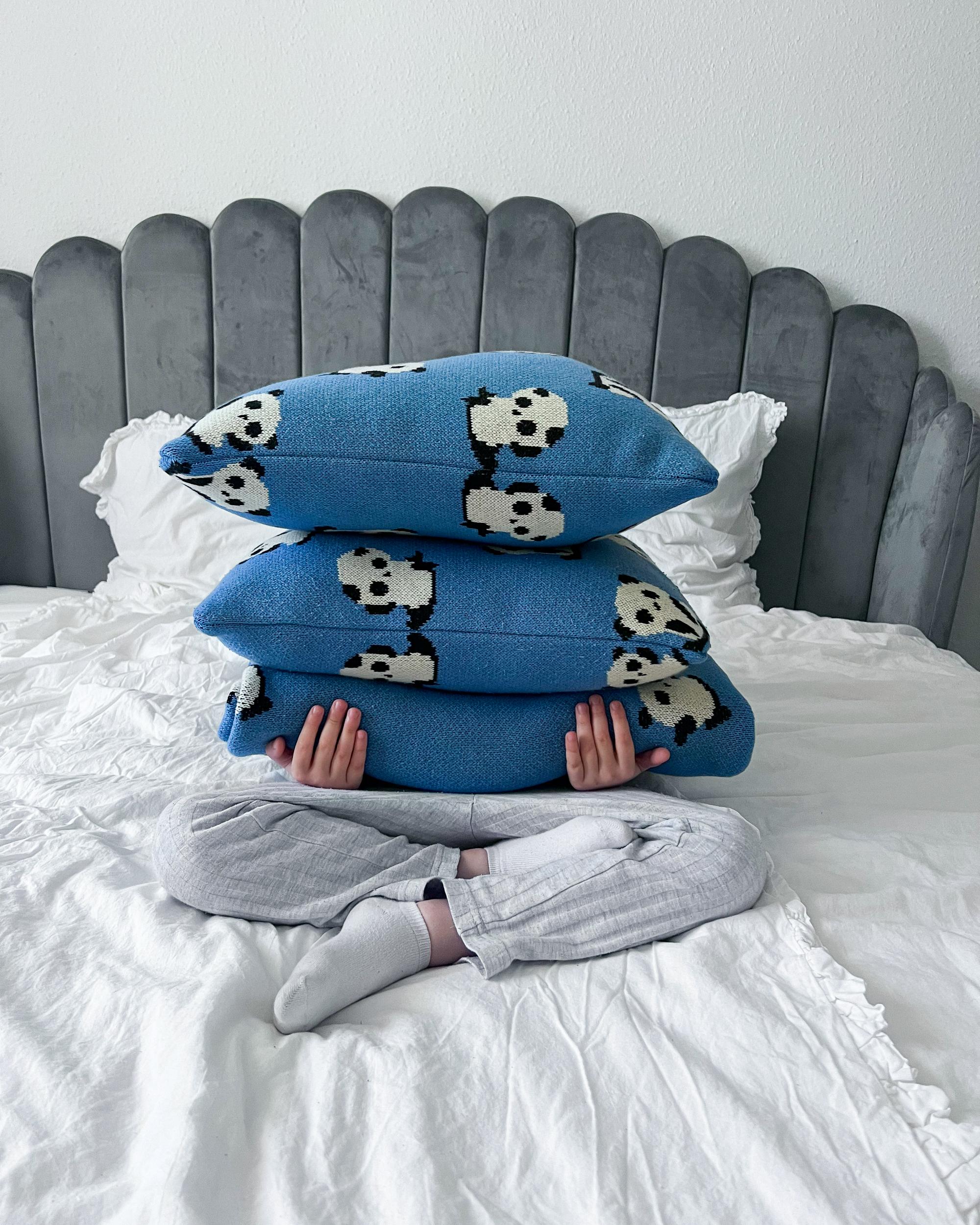 Set van 2 sierkussens TALOKAN Katoen 45 x 45 cm Blauw