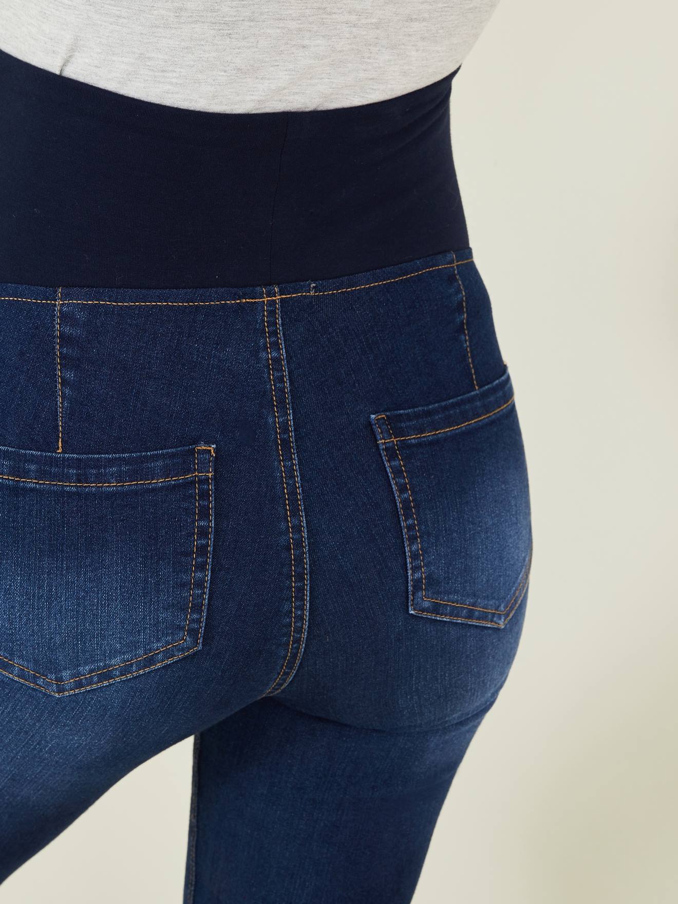 Calças de maternidade lisas, super skinny, cinza escuro
