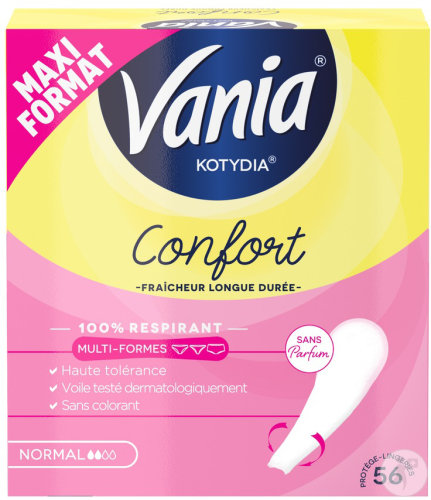 Vania Kotydia Confort Protège-Lingeries Multi-Formes Normal Sans Parfumé 56 Pièces