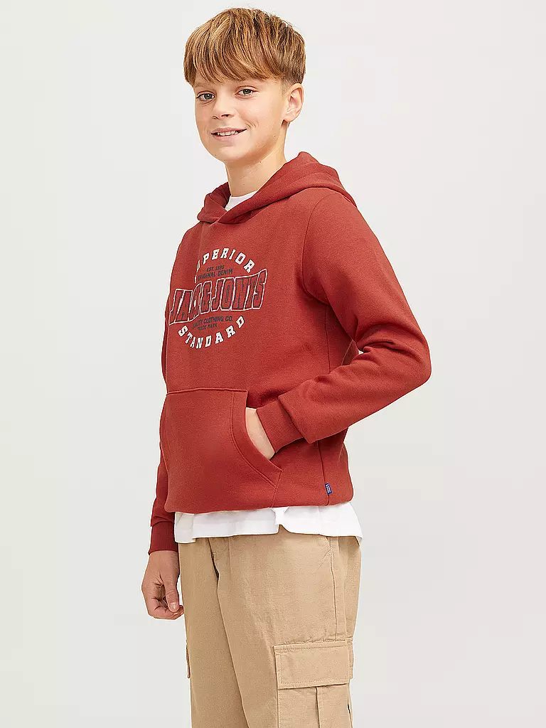 JACK & JONES Jungen Kapuzensweater - Hoodie JJELOGO rot