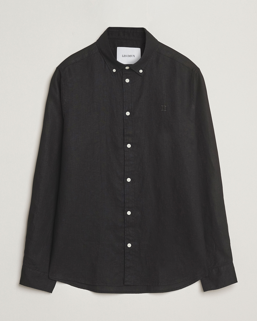Les Deux Konrad Linen Shirt Black