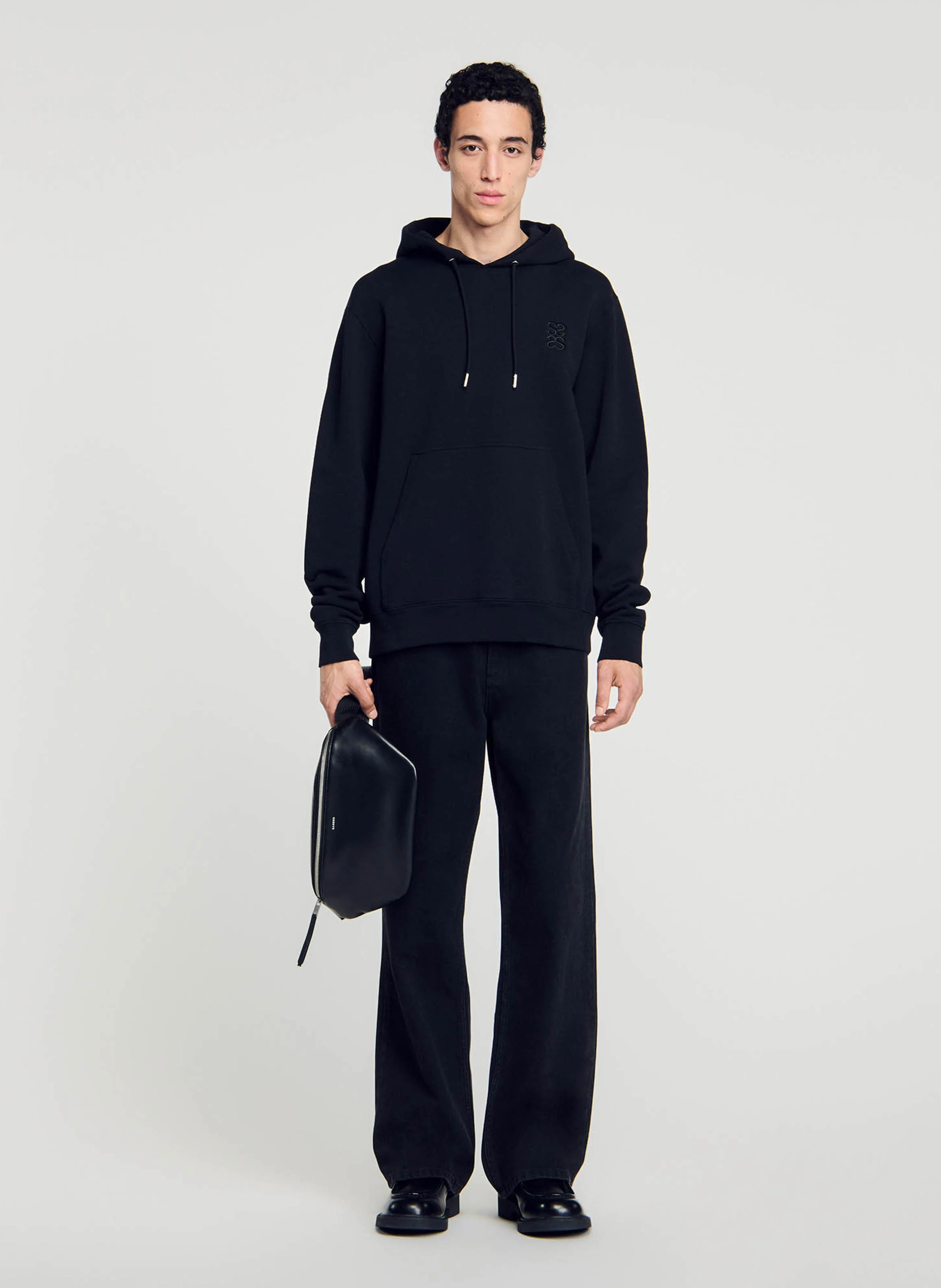 Sweat à capuche en coton | Noir