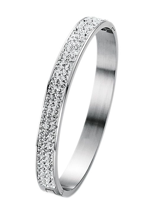 Firetti Armreif »Schmuck Geschenk Armschmuck Armband Glitzer« mit Kristallstein (synth.)
