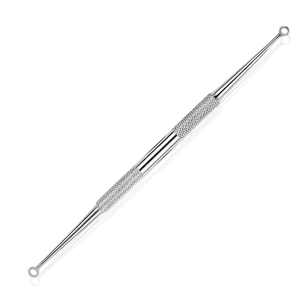 (5-tlg.) Komedonenquetscher Mitesserentferner aus Edelstahl - Silber