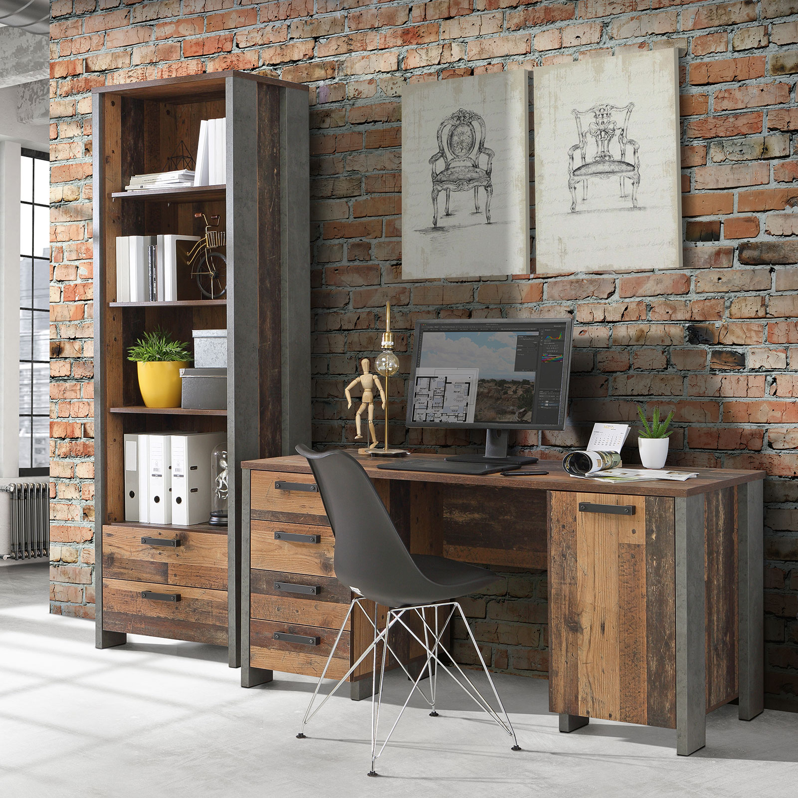 Regal - Old Wood Vintage - Betonoptik
