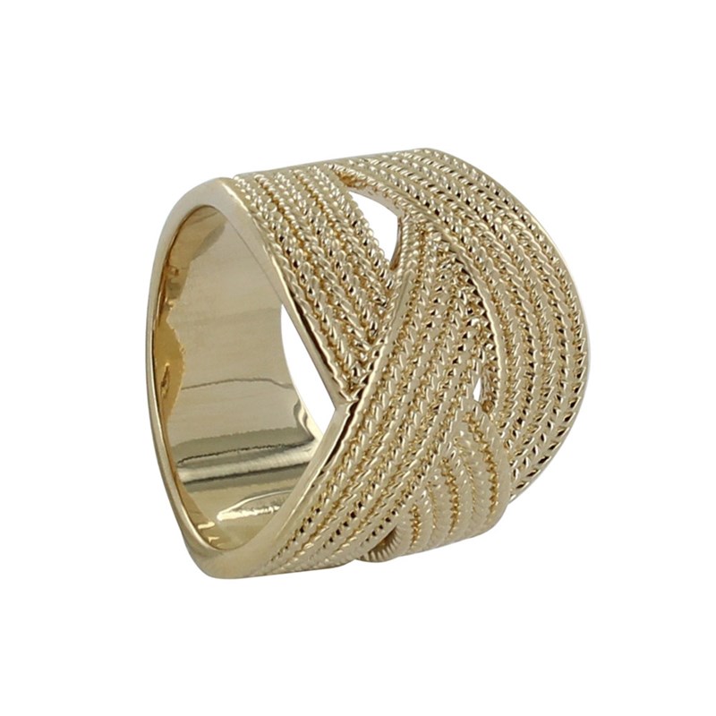 Bague Plaqué Or Entrelacée Torsadée