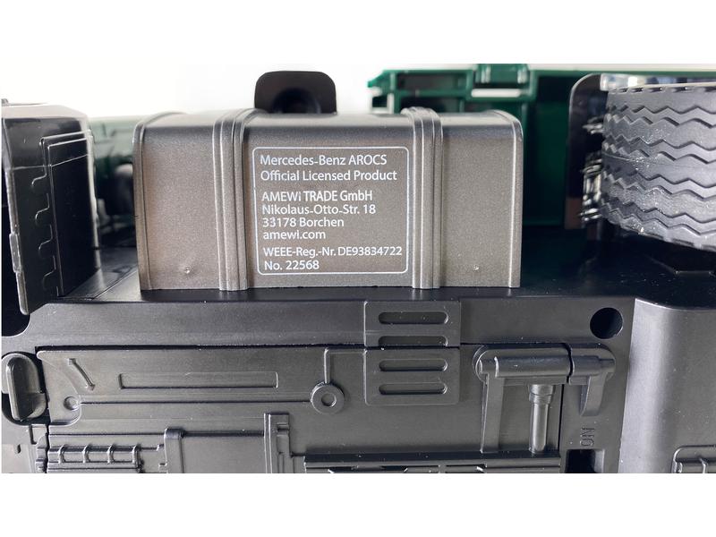 Amewi Lastwagen Mercedes Benz Arocs Kipper mit Kran 1:18, R LKW Kranwagen mit Kippmulde & Greifer