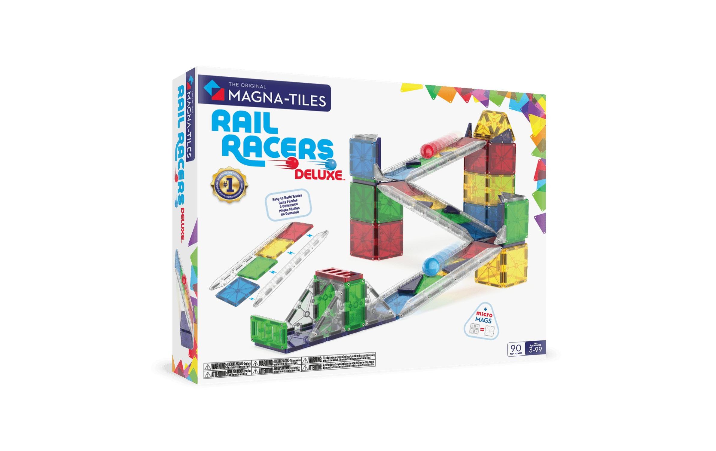 Rail Racers Deluxe 90 Teile<br>Deluxe Bau- und Rennset mit 90 magnetischen Teilen