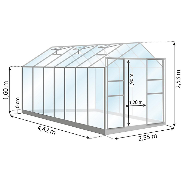 Serre en verre Lams Laurus vert 11,30m²