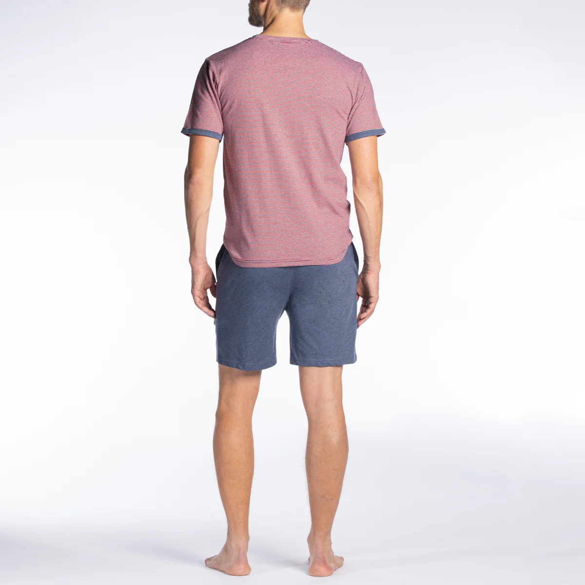 Pyjashort homme COCON rayé/bleu chiné