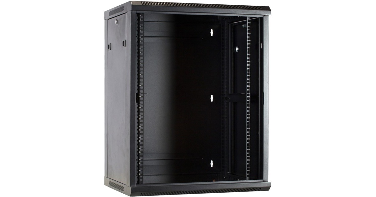DSI15U wandkast met glazen deur - DS6615 server rack  (Zwart, 600 x 600 x 770mm)