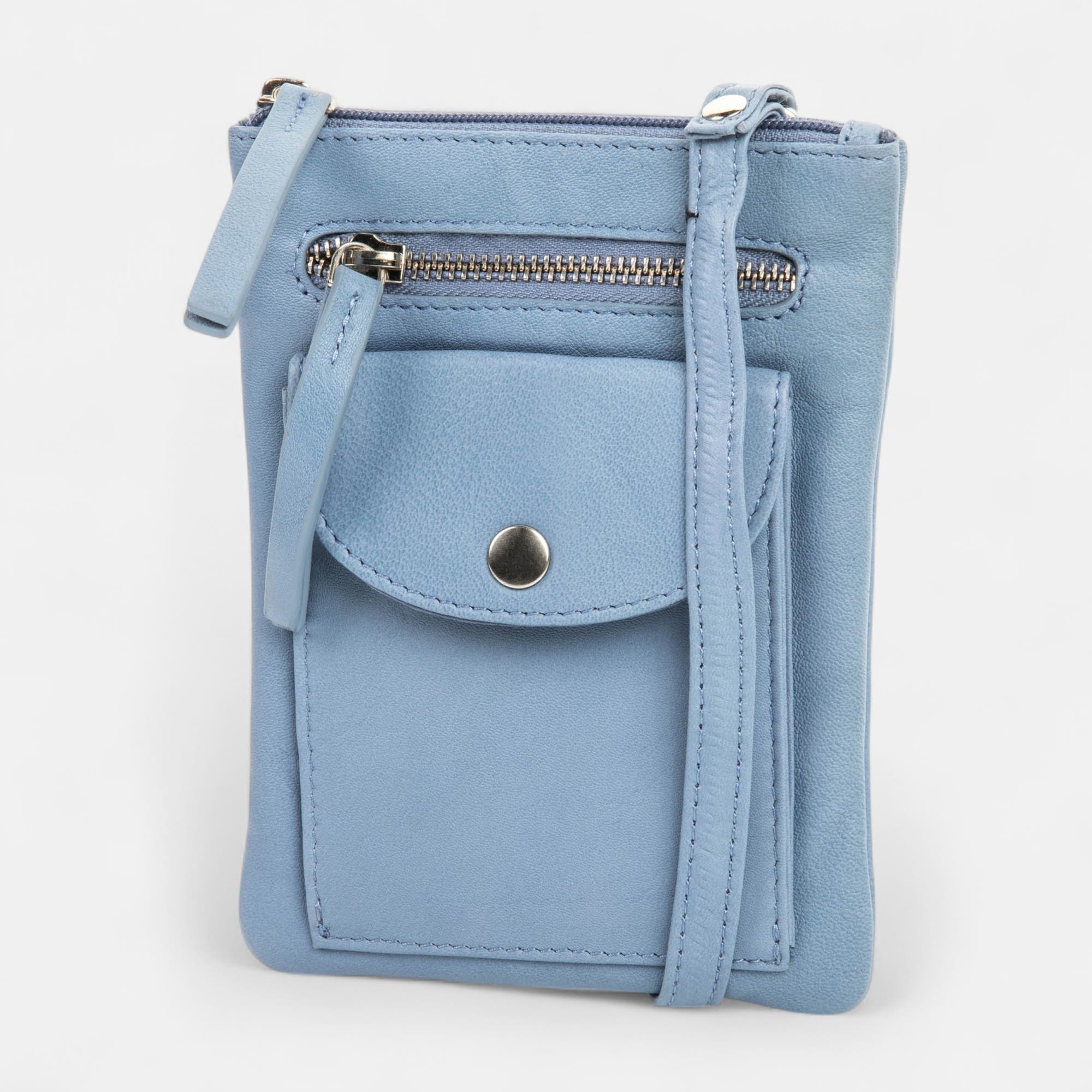 Pochette pour téléphone en cuir jeans