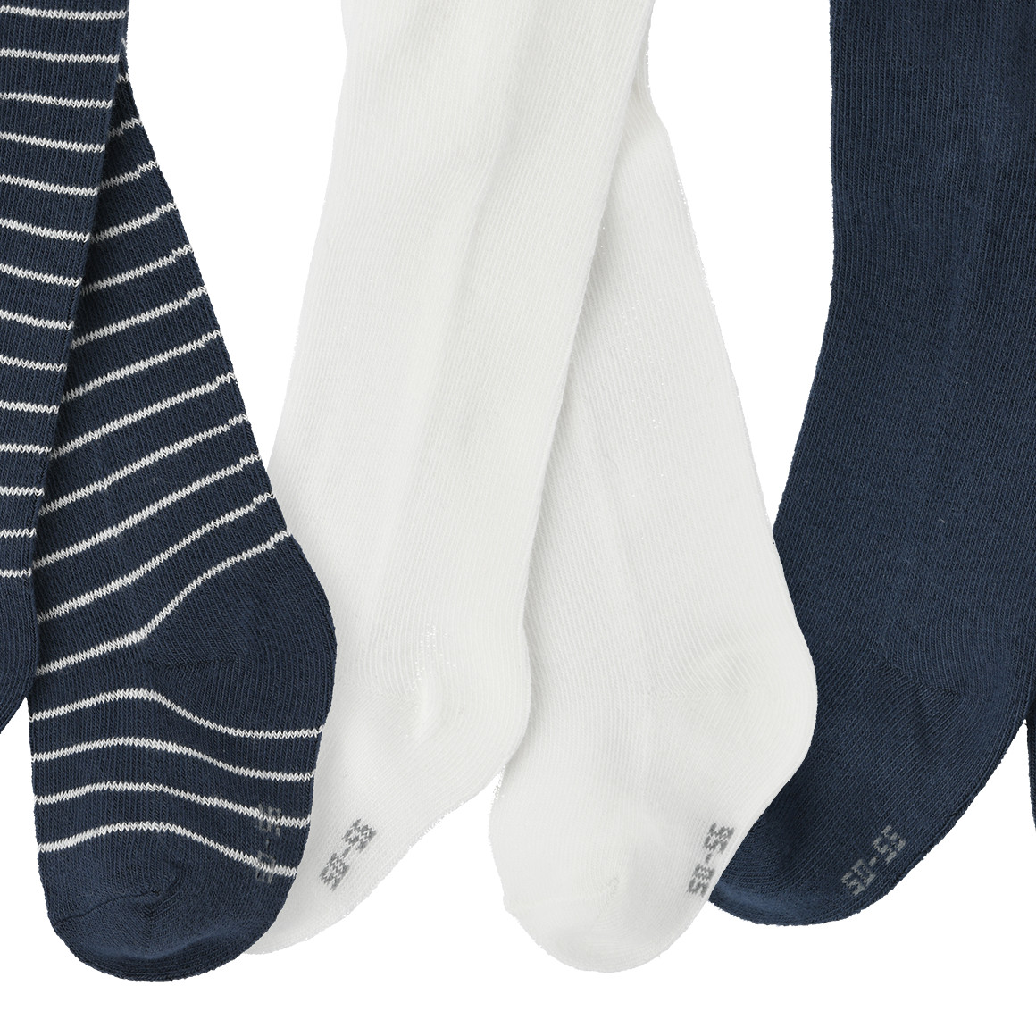 Famy 3 Baby Strumpfhosen im Set dunkelblau / weiss