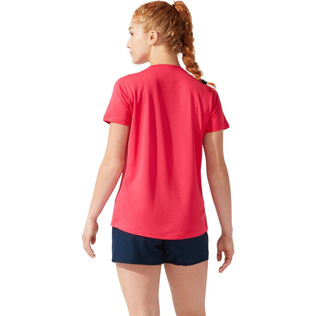 ASICS Core Hardloopshirt Korte Mouwen Roze/Zilver Dames