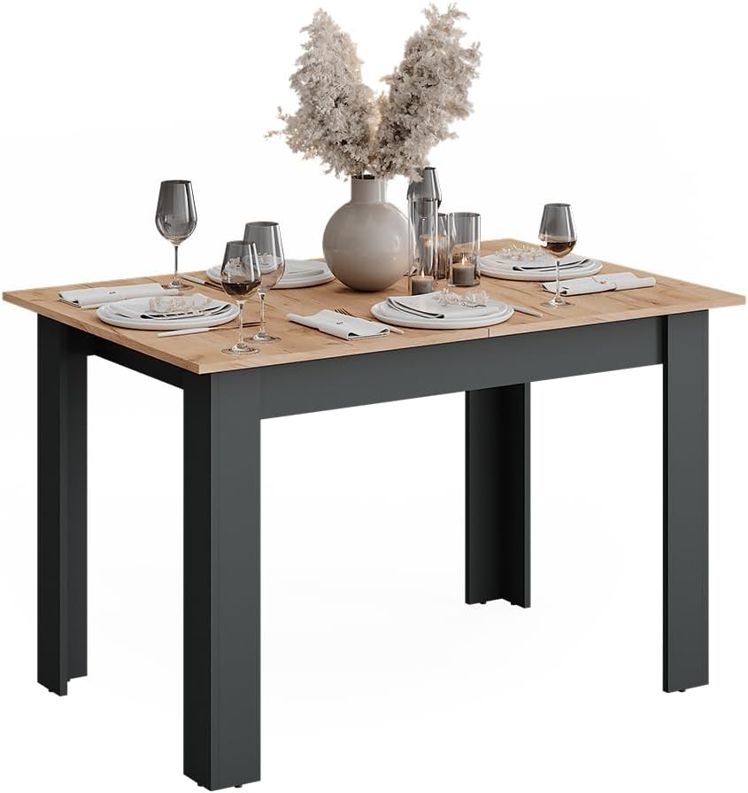 Vicco Esstisch Repose, Anthrazit/Goldkraft Eiche, 160 x 80 cm ausziehbar