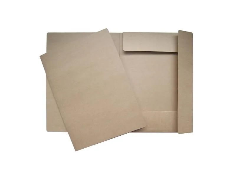 Klapmappe, 3-klap, brun karton, 600 g, A3