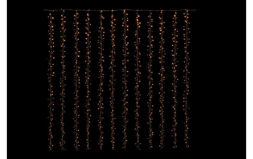 LED-Lichtervorhang Angel, 900 LEDs, 2.2 x 2 m, Schwarz<br>Lichtervorhang