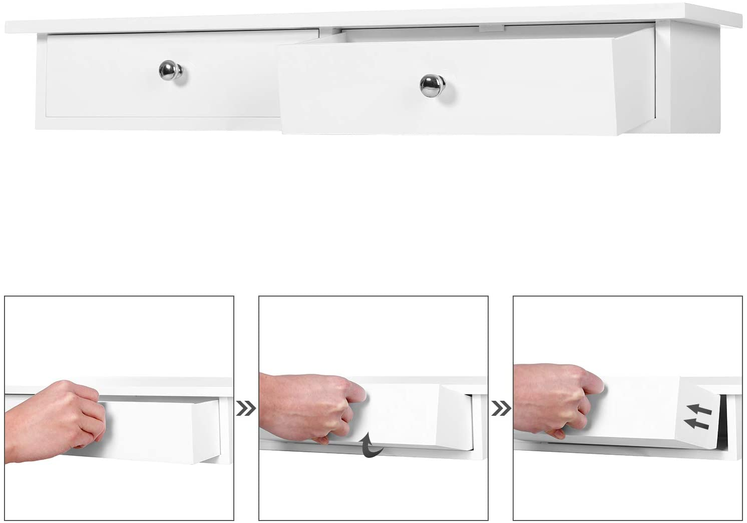 Wandplank zwevend met 2 lades Zwevende wandplank met 2 lades #1